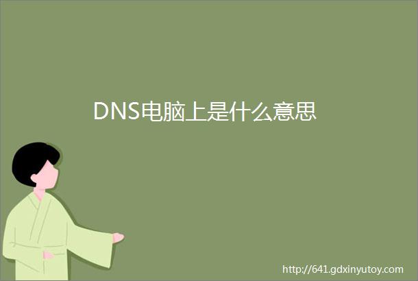 DNS电脑上是什么意思